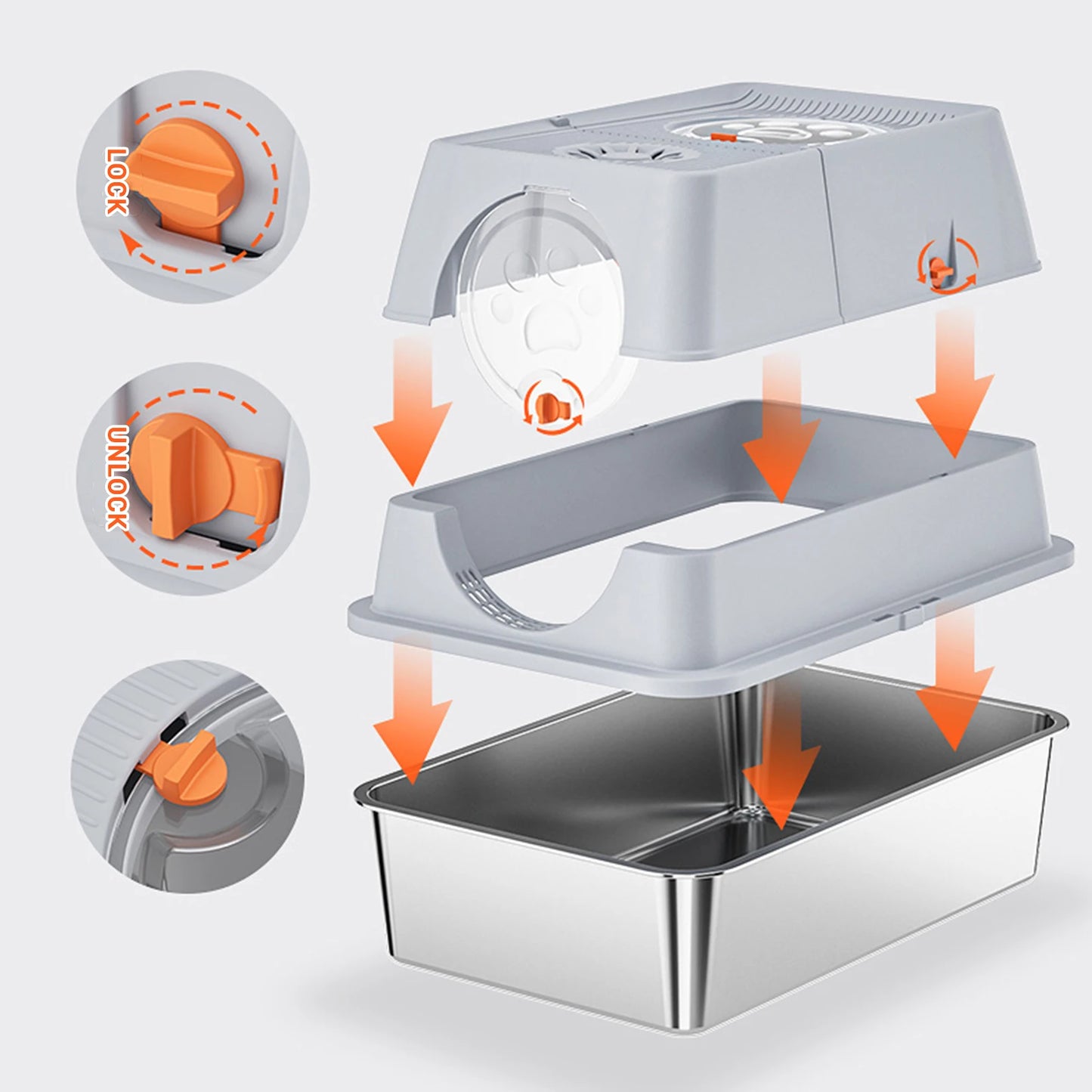 Stainless Steel Cat Litter Box