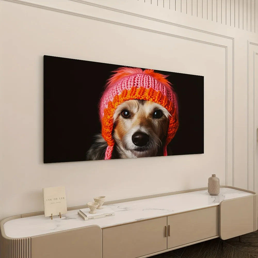 Cute puppy with a hat abstract poster