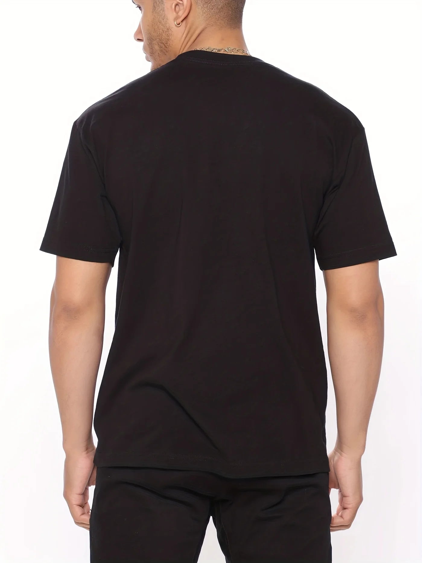 Fashion Forward Mens Black Cat Print T-Shirte