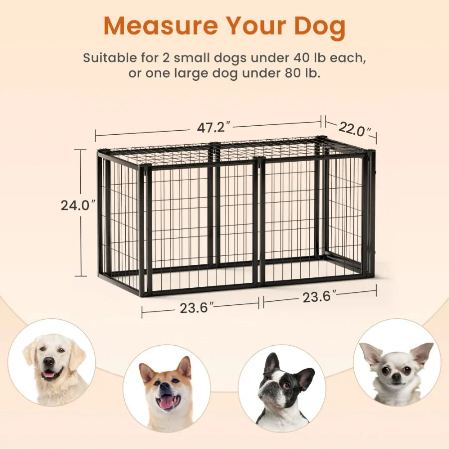 Dog Crate 47.2 Dog Kennel for Small Medium Dogs, Puppy Dog Playpen