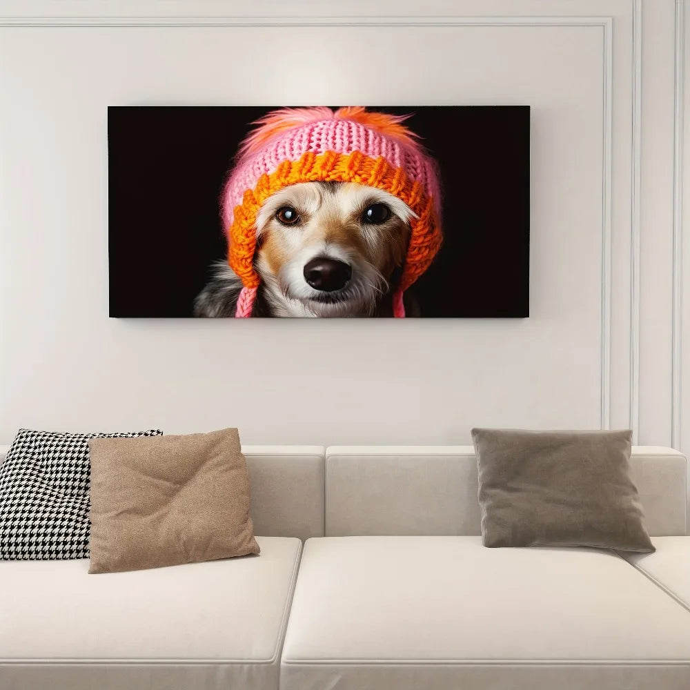 Cute puppy with a hat abstract poster