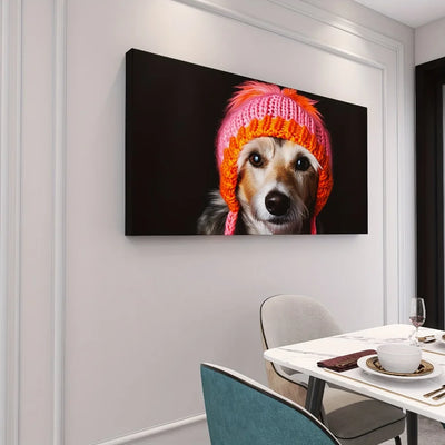Cute puppy with a hat abstract poster