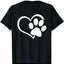 Dog Lover's Paw Print Heart T-Shirt