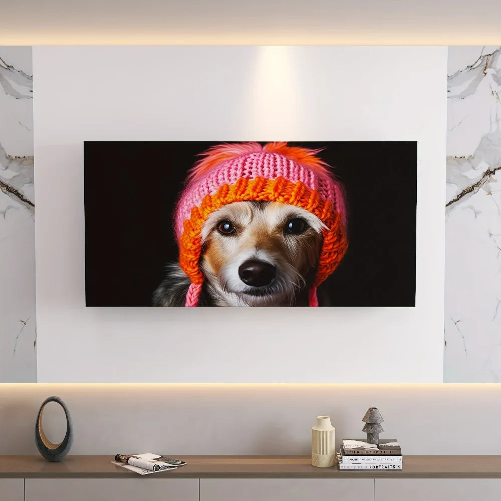 Cute puppy with a hat abstract poster
