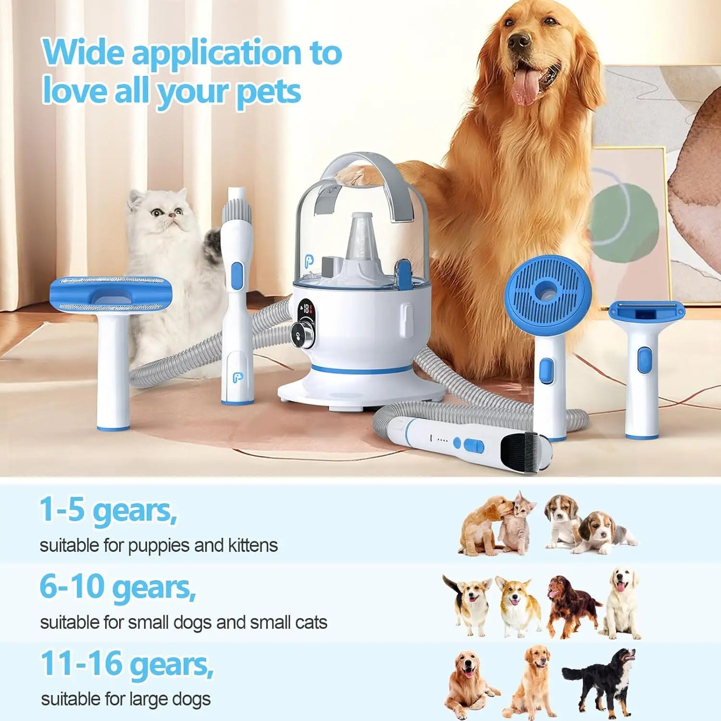 Pet Grooming Vacuum Kit