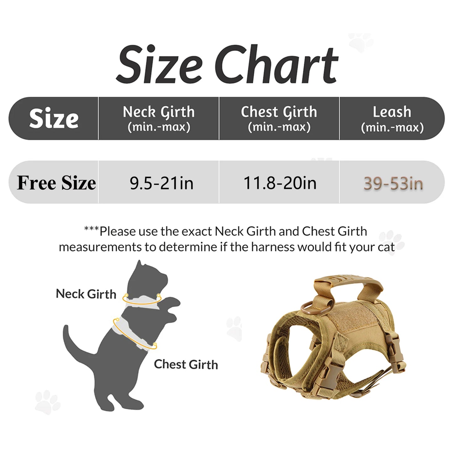 Tactical Cat Harness Adjustable