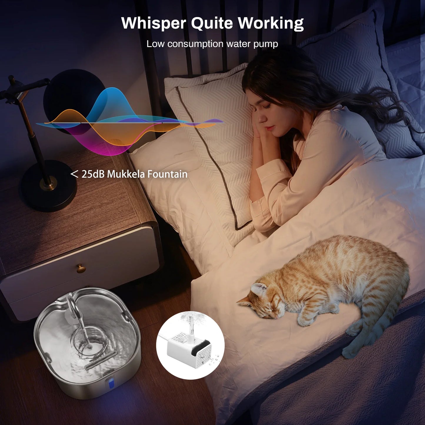 2.2L Stainless Steel Cat Water Fountain