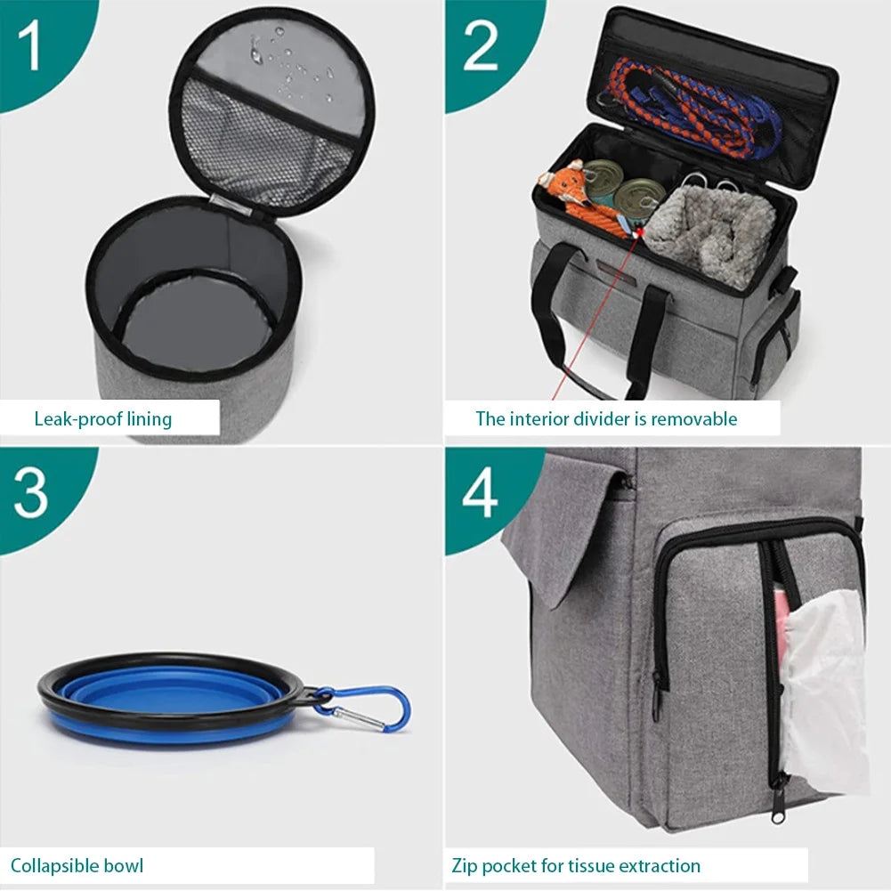 Dog Travel Bag Backpack Pet Accessories Organizer for Week