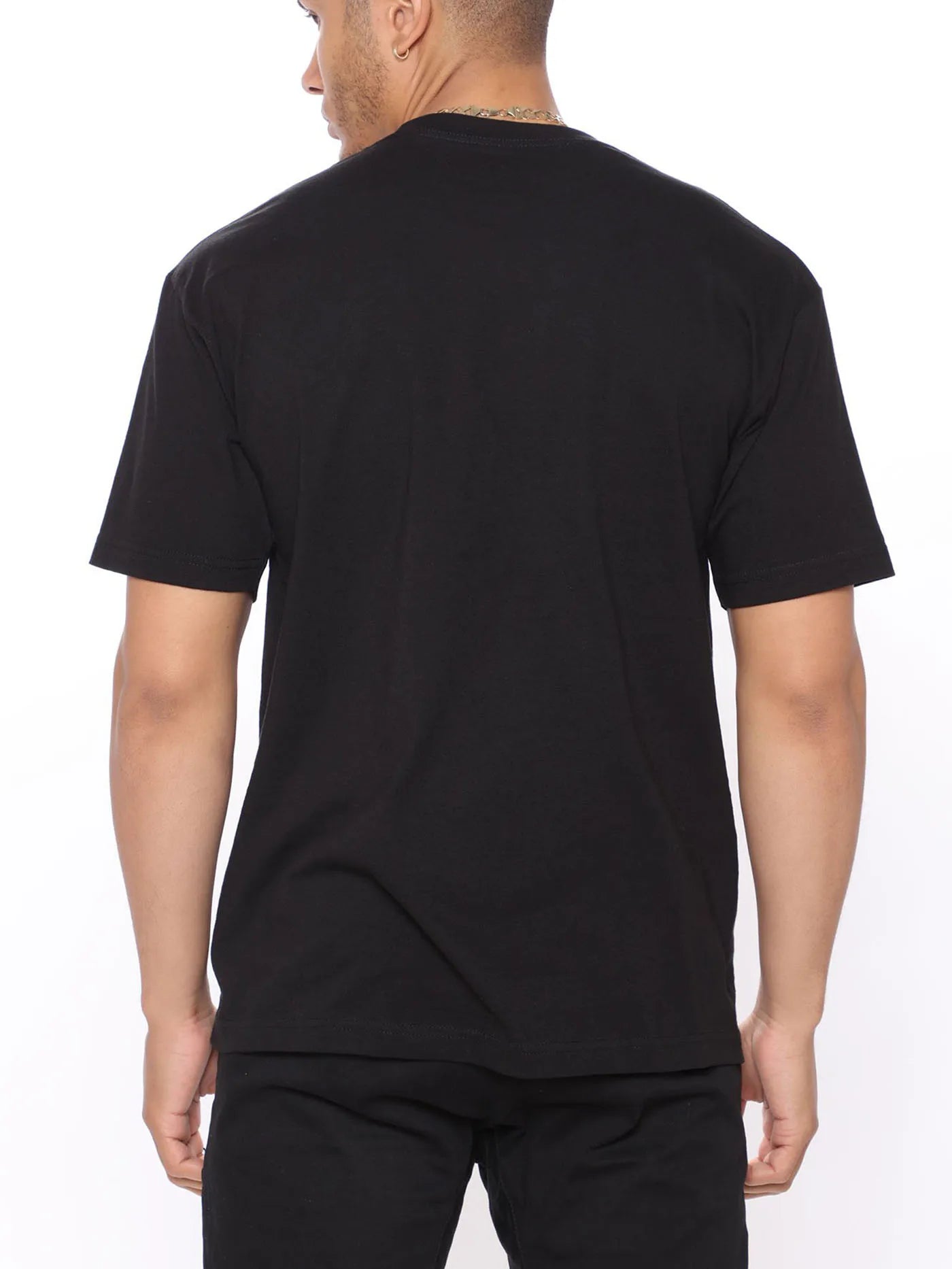 Fashion Forward Mens Black Cat Print T-Shirte