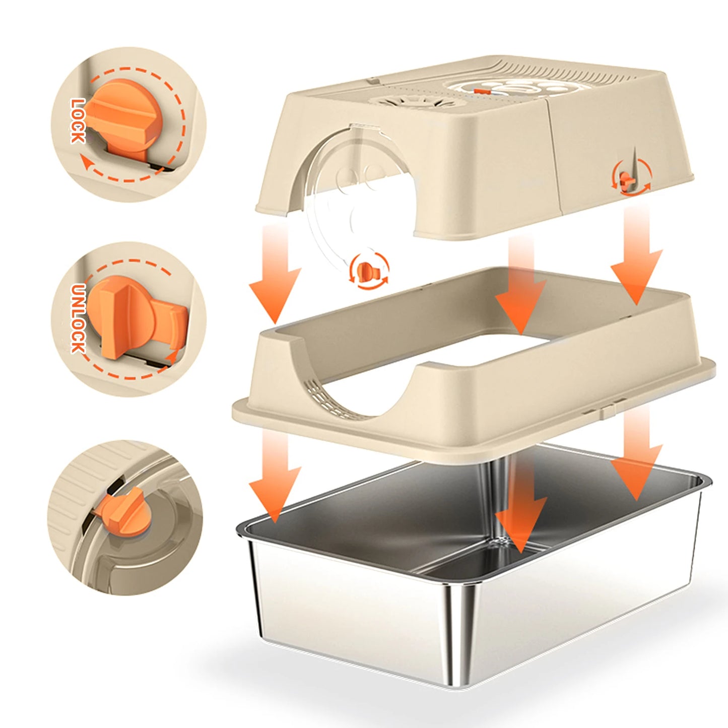 Stainless Steel Cat Litter Box